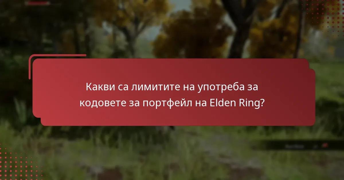 Какви са лимитите на употреба за кодовете за портфейл на Elden Ring?